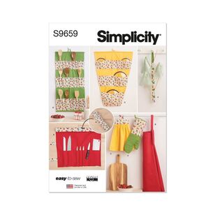 Simplicity Sewing Pattern S9659 Kitchen Accessories White One Size