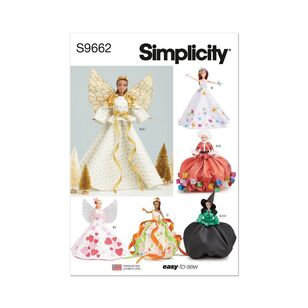 Simplicity Sewing Pattern S9662 11.5" Holiday Fashion Doll Clothes White One Size