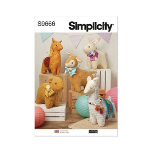 Simplicity Sewing Pattern S9666 Plush Animals White One Size