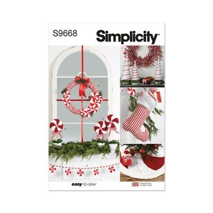 Simplicity Sewing Pattern S9668 Christmas Décor White One Size
