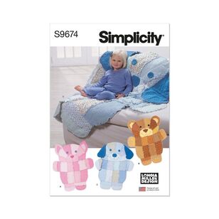 Simplicity Sewing Pattern S9674 Rag Quilt Wall Hangings or Throws White One Size