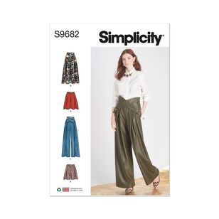 Simplicity Sewing Pattern S9682 Misses' Skirts, Pants and Shorts White