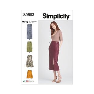 Simplicity Sewing Pattern S9683 Misses' Skirts White