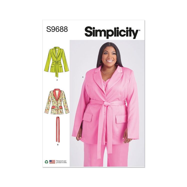 Simplicity S9688 Misses' & Women's Jacket with Tie Belt Pattern