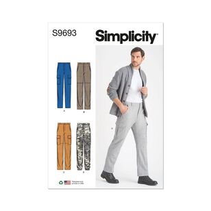 Simplicity Sewing Pattern S9693 Men's Cargo Pants White
