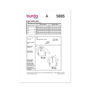 Burda Sewing Pattern B5895 Men's Shirt White 36-46