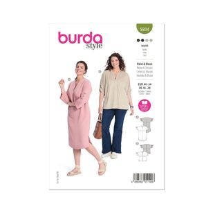 Burda Sewing Pattern B5934 Women's Dress & Blouse White 18-28 (44-54)