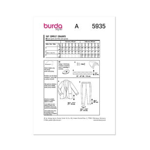 Burda Sewing Pattern B5935 Women's Suit White 18-28 (44-54)