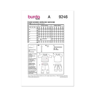 Burda Sewing Pattern B9246 Infant Accessories White 1M-18M (56-86)