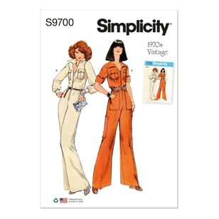 Simplicity Sewing Pattern S9700 Misses' Vintage Jumpsuit White