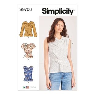 Simplicity Sewing Pattern S9706 Misses' Tops White