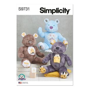 Simplicity Sewing Pattern S9731 18" Stuffed Bears White One Size