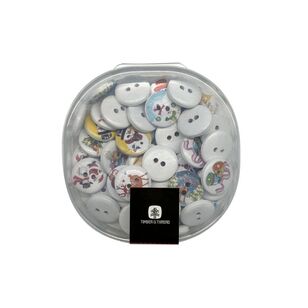 Round Christmas Buttons 50 Pack Multicoloured 15 mm