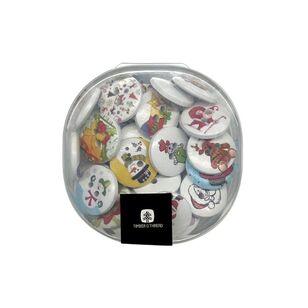 Round Christmas Buttons 30 Pack Multicoloured 20 mm
