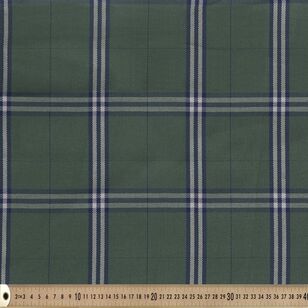 Check 145 cm Hi Twist Suiting Fabric Green 145 cm