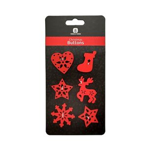 Scandi Buttons 6 Pack Red