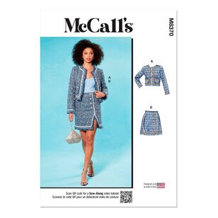 McCall's Sewing Pattern M8370 Misses' Jacket with A/B, C, D Cup Sizes and Skirt White