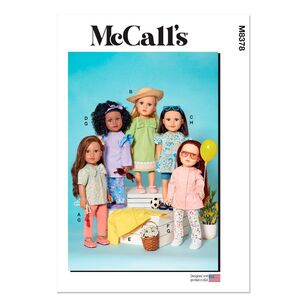 McCall's Sewing Pattern M8378 18" Doll Clothes White One Size