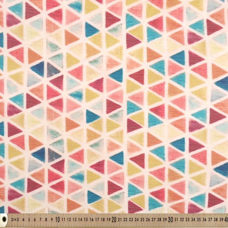 Triangle 145 cm Yoryu Chiffon Fabric Beige & Multicoloured 145 cm