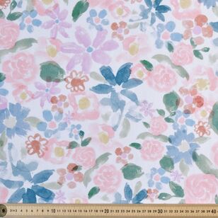 Modern Garden Danielle Floral Printed 150 cm Cotton Canvas Fabric Multicoloured 150 cm