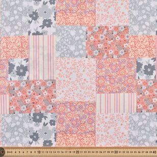 Floral Patchwork 120 cm Multipurpose Cotton Fabric Multicoloured 120 cm