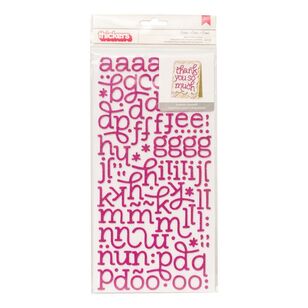 American Crafts Thickers Pink Strawberry Eclair Glitter Alphabet Stickers Pink