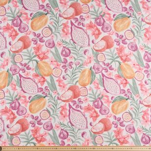 Recycled Polyester Tropical Fruit 140 cm Decorator Fabric Multicoloured 140 cm