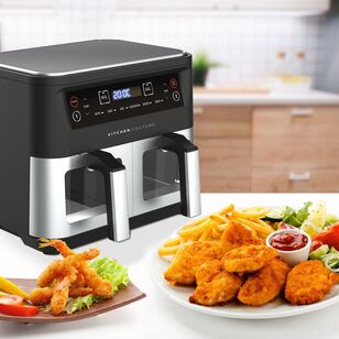 Kitchen Couture Dual View Stainless Steel Air Fryer Silver 10 L