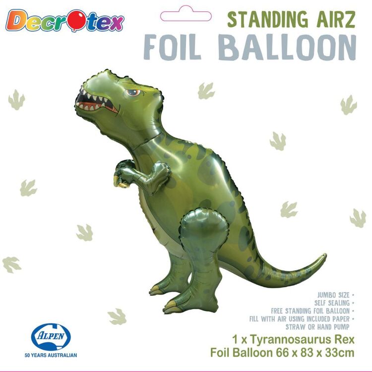 Decrotex Standing Airz T Rex Foil Balloon Multicoloured 83 x 66 x 33 cm