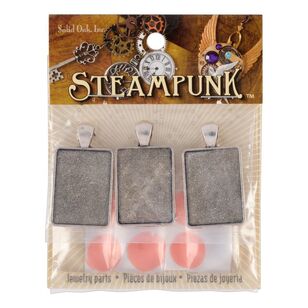 Steampunk Rectangle Pendants Multicoloured
