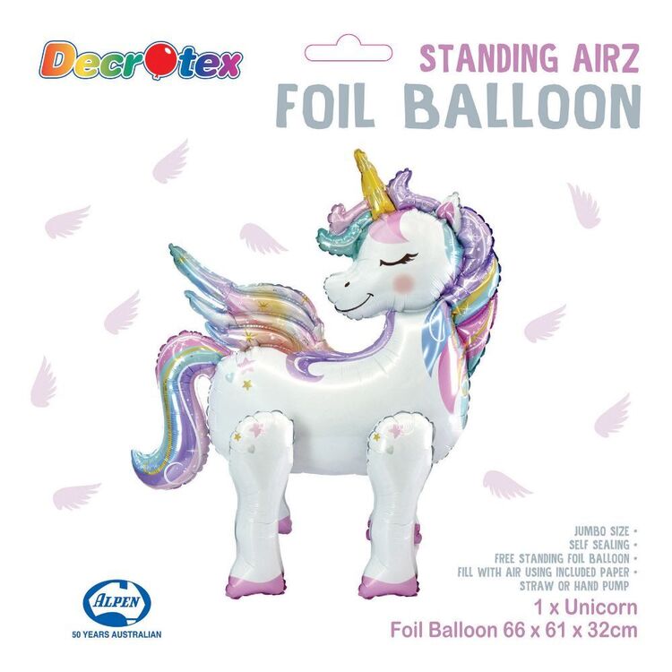 Decrotex Standing Airz Unicorn Foil Balloon Multicoloured 66 x 61 x 32 cm