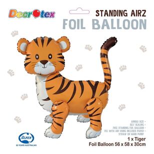 Decrotex Standing Airz Tiger Foil Balloon Multicoloured 58 x 56 x 30 cm