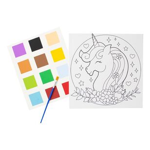 Semco Kids Unicorn Printed Canvas Board Multicoloured 25 x 25 cm
