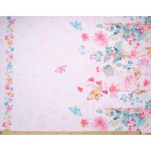 Flower Border 112 cm Cotton Linen Pink 112 cm