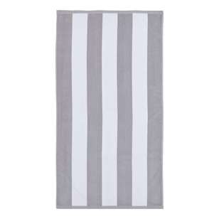 Logan & Mason Hamptons Beach Towel Silver 90 x 180 cm