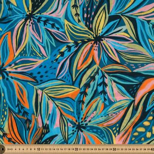 Oasis 112 cm Cotton Linen Blend Fabric Multicoloured 112 cm