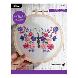 Bucilla Sheer Butterfly Stamped Embroidery Kit Multicoloured