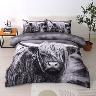 Brampton House Photo Real Highland Cow Quilt Cover Set Highland Cow
