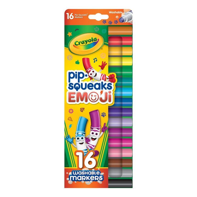 Crayola Pip-Squeaks Emoji Markers 16 Pack Multicoloured