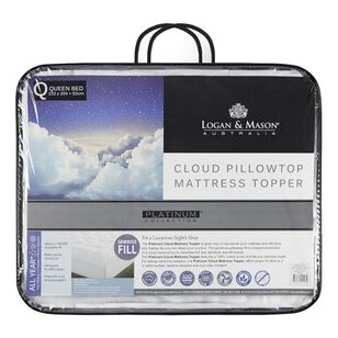 Logan & Mason Platinum Cloud Pillowtop Mattress Topper White