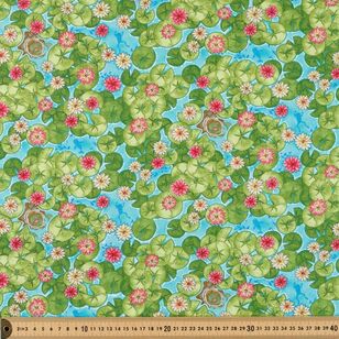 Henry Glass River Romp Lily Pads 112 cm Cotton Fabric Green 112 cm