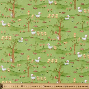Henry Glass River Romp Docks In The Meadow 112 cm Cotton Fabric Green 112 cm