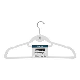Boxsweden Velvet Hangers 5 Pack White