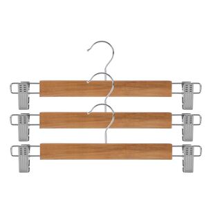 Boxsweden Wooden Trouser Hangers With Clips 3 Pack Natural