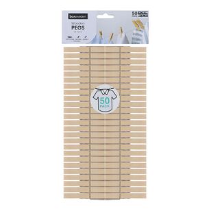 Boxsweden Wooden Clothes Pegs 50 Pack Natural