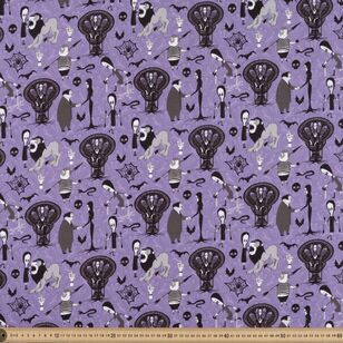 MGM Studios Addams 112 cm Cotton Fabric Purple 112 cm