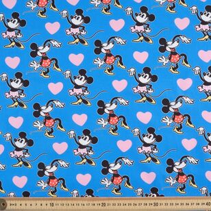 Disney Mini Mouse Love 112 cm Cotton Fabric Blue 112 cm