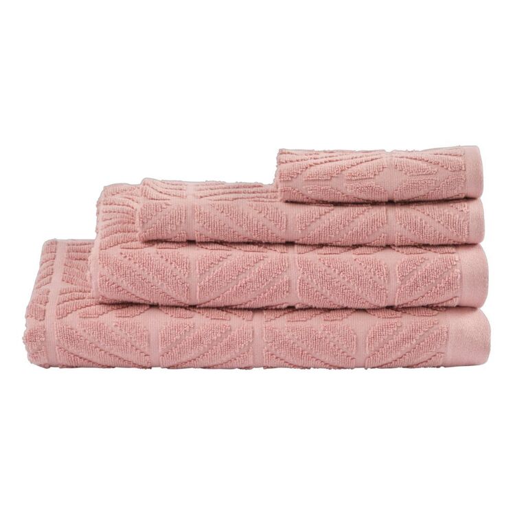 Luxury Living Shan Jacquard Square Tile Towel Collection Pink