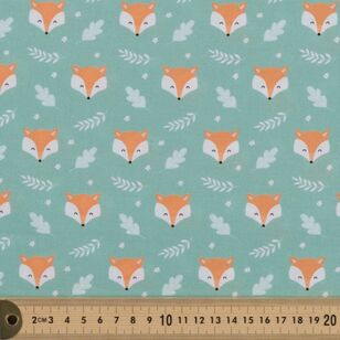 Woodland Creatures Foxes 112 cm Organic Cotton Fabric Green 112 cm