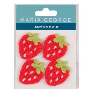 Maria George Crochet Large Sew On Motif 4 Pack Red